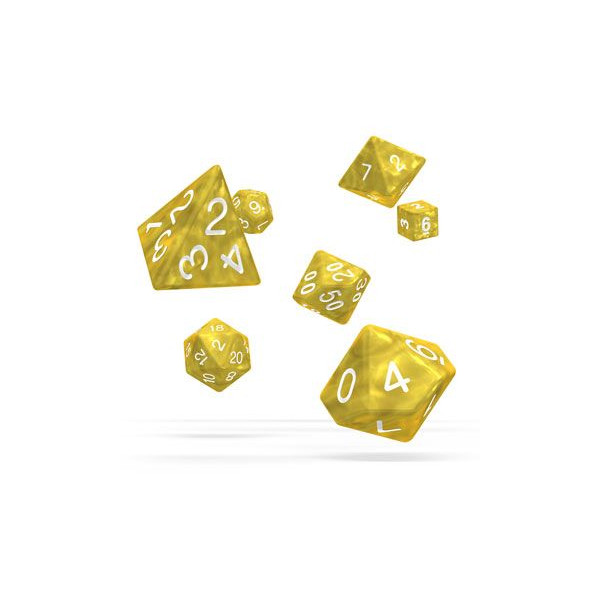 Oakie Doakie | 7 Dadi Rpg Set | Marble Yellow