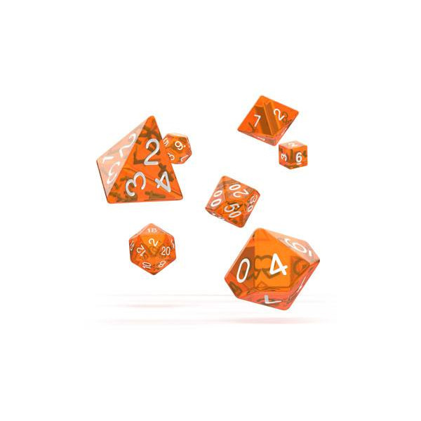 Oakie Doakie | 7 Dadi Rpg Set | Translucent Orange