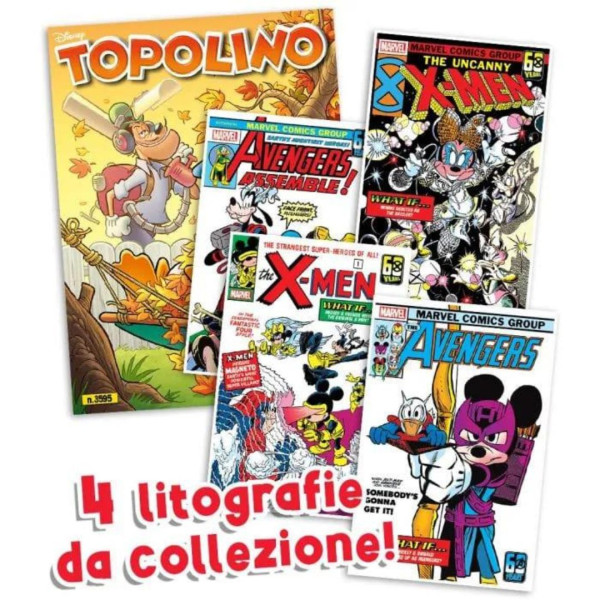 Topolino 3595 + Litografia Marvel