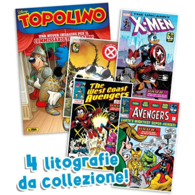 Topolino 3594 + Litografia...