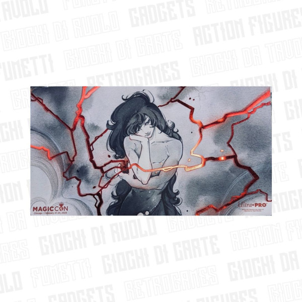 UltraPro | MTG |  Playmat | Exclusive MagicCon Chicago 2025 | Peach Momoko Foil Lightning Bolt