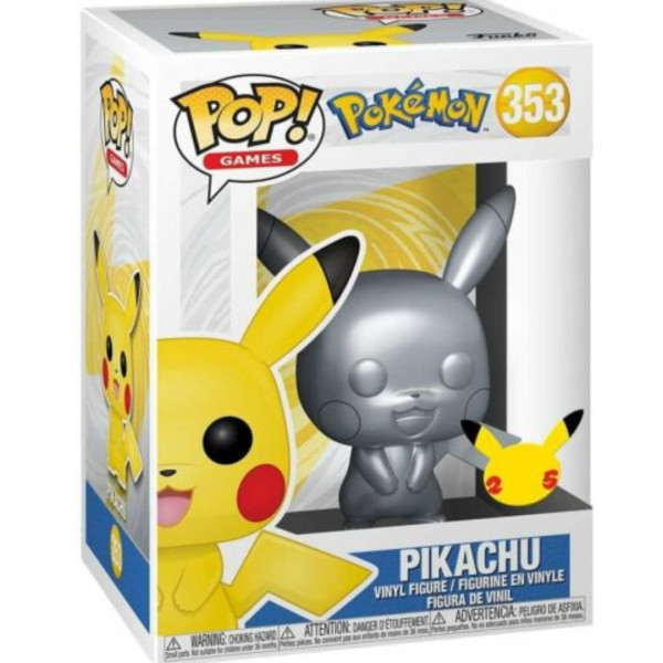 Funko Pop Games 353 | Pokémon | Pikachu (Silver Metallic) 9 Cm