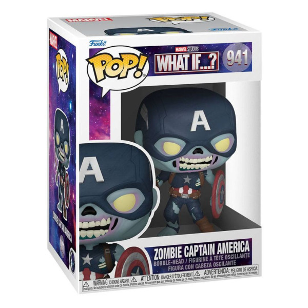 Funko Pop Marvel 941 | Marvel What If | Zombie Captain America 9 Cm