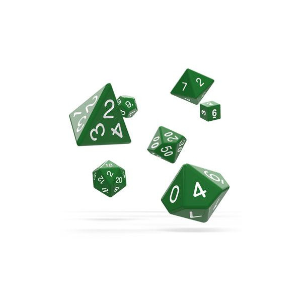 Oakie Doakie | 7 Dadi Rpg Set | Solid Green