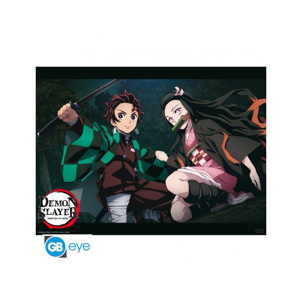 Demon Slayer | Poster | Tanjiro And Nezuko Fight Position (52X38)