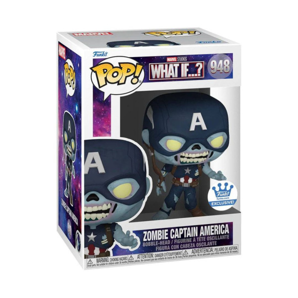 Funko Pop Marvel 948 | Marvel What If | Zombie Captain America  9 Cm  Funko Esclusive