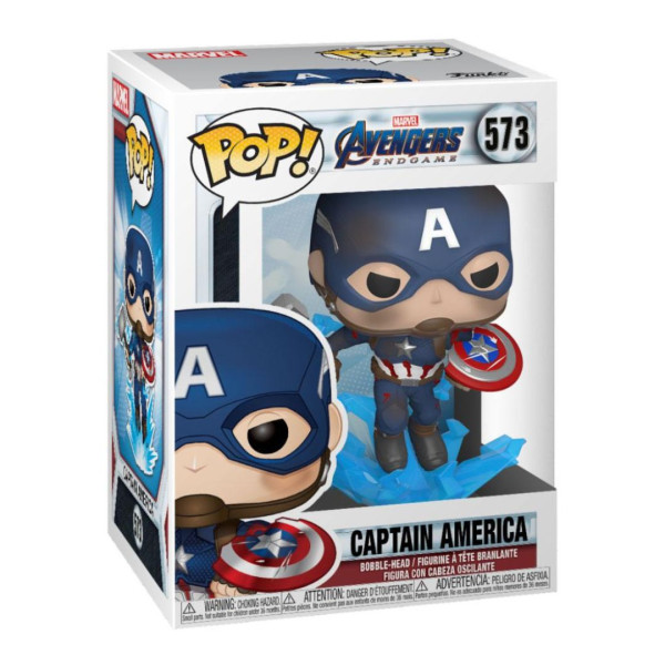 Funko Pop Marvel 573 | Marvel: Avengers Endgame| Captain America  W/Broken Shield & Mjolnir 9 Cm