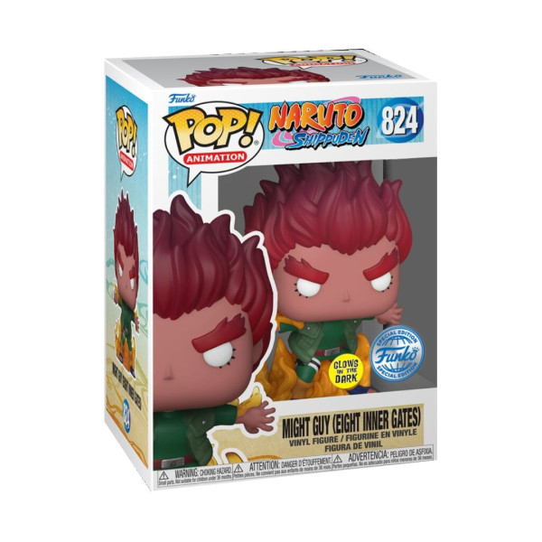 Funko Pop | Animation 824 | Naruto Shippuden | Eight Inner Gates Might Guy (Gid) 9 Cm