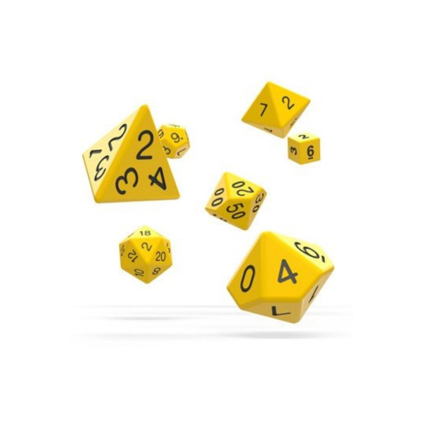 Oakie Doakie | 7 Dadi Rpg Set | Solid Yellow